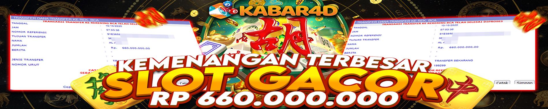 KEMENANGAN GACOR 660 JUTA - KABAR4D